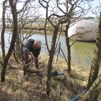 Stephen Turner foraging in and around the Exbury Egg in Exbury, Hampshire, 2014 Photo: Julie Turner