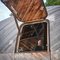 Stephen Turner in Exbury Egg, Finsley Gate, Burnley, 2016 Photo: Samantha Walsh