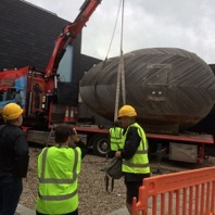 Stephen Turner's Exbury Egg arrives at Jerwood Gallery, Hastings, 2017