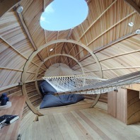 Interior of Exbury Egg when new, 2013