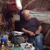 Stephen Turner at work in the Exbury Egg