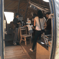 Visitors to Stephen Turner's Exbury Egg, Milton Keynes, 2017