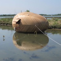 Exbury Egg on location on River Beaulieu at Exbury, Hampshire, 2014