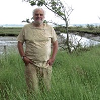 Stephen Turner wearing T shirt and trousers dyed with oak ink Photo: Julie Turner